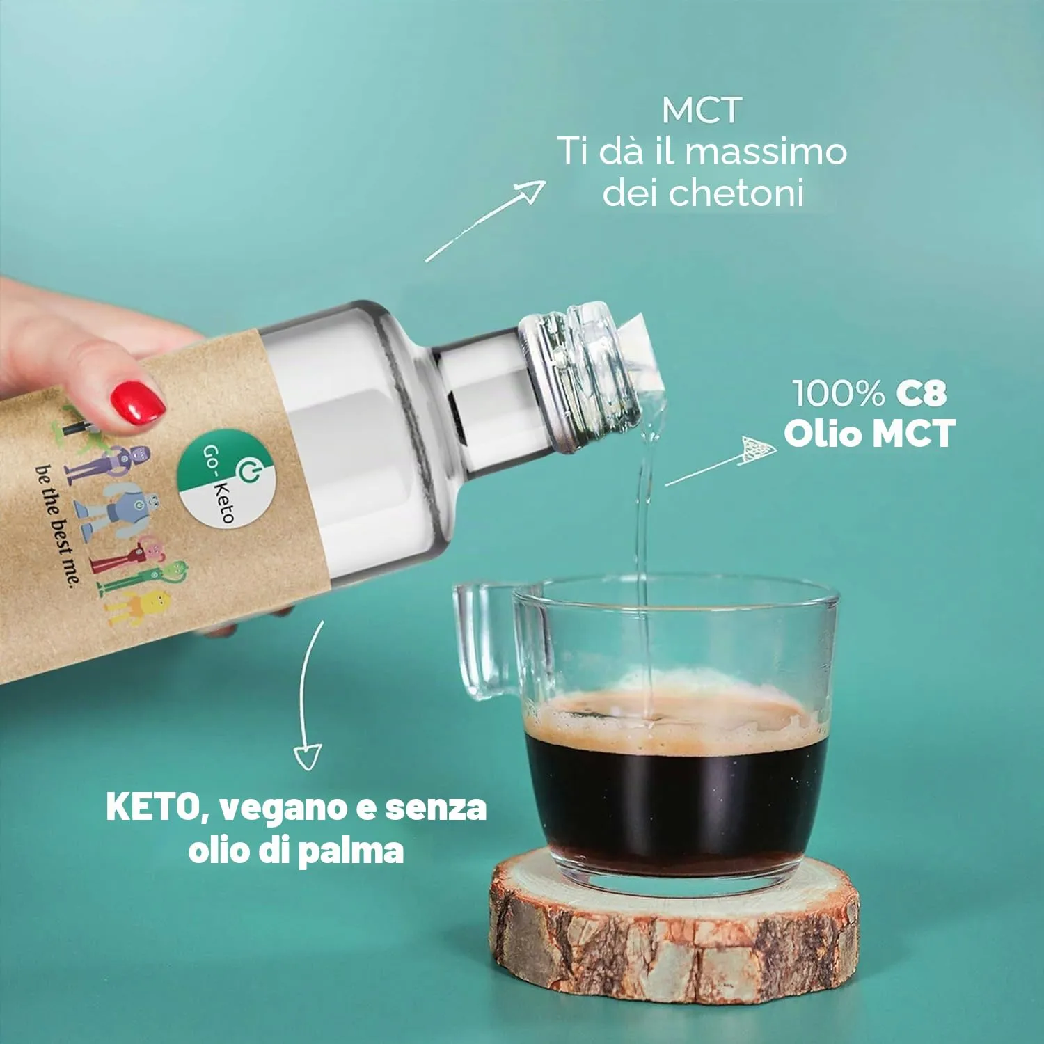Go-Keto MCT C8 olio cocco 500ml vegano keto