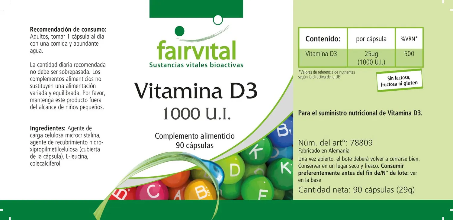 Fairvital Vitamina D3 1000 UI capsule 90 pezzi 25 mcg