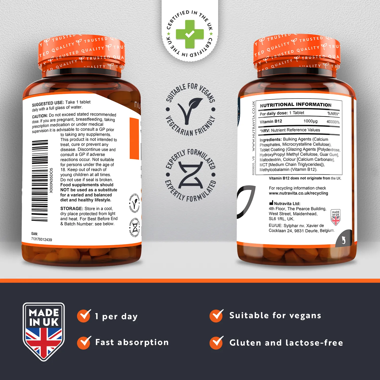Nutravita Vitamina B12 1000 mcg compresse 365 metilcobalamina