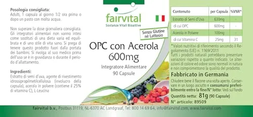 Fairvital OPC semi uva capsule 90 da 600 mg con acerola