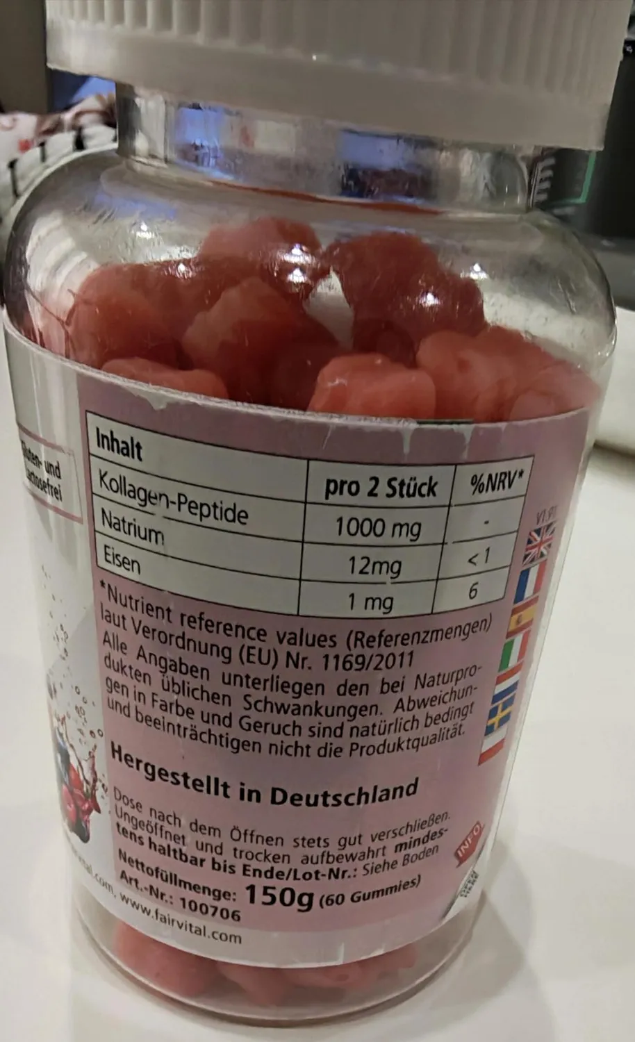 Fairvital Collagene caramelle gommose 60 pezzi fragola