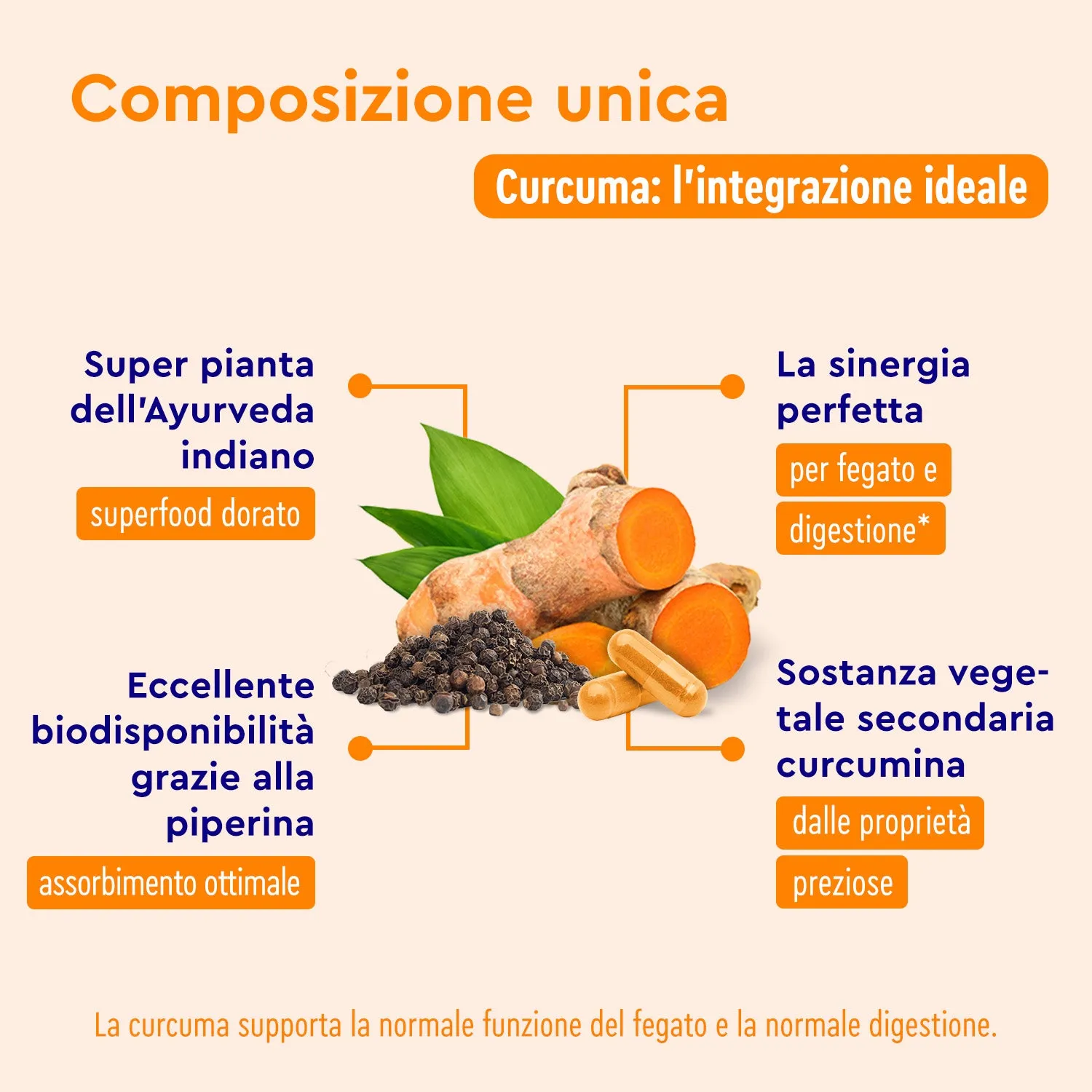 Gloryfeel Curcuma capsule con piperina vegane