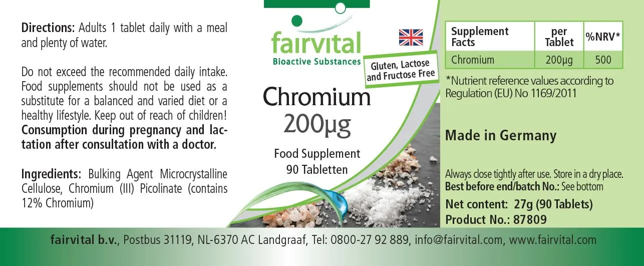 Fairvital Cromo 200 mcg compresse 90 compresse picolinato