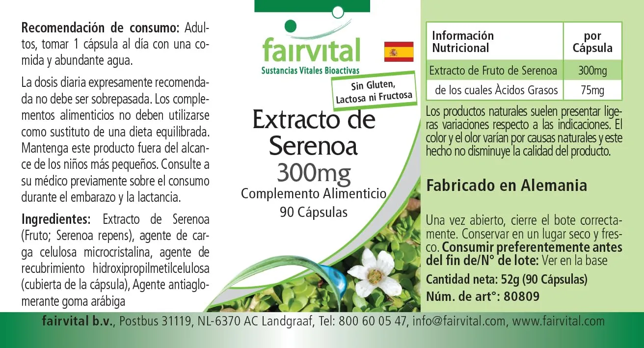 Fairvital Saw Palmetto capsule 300 mg 90 capsule alto dosaggio