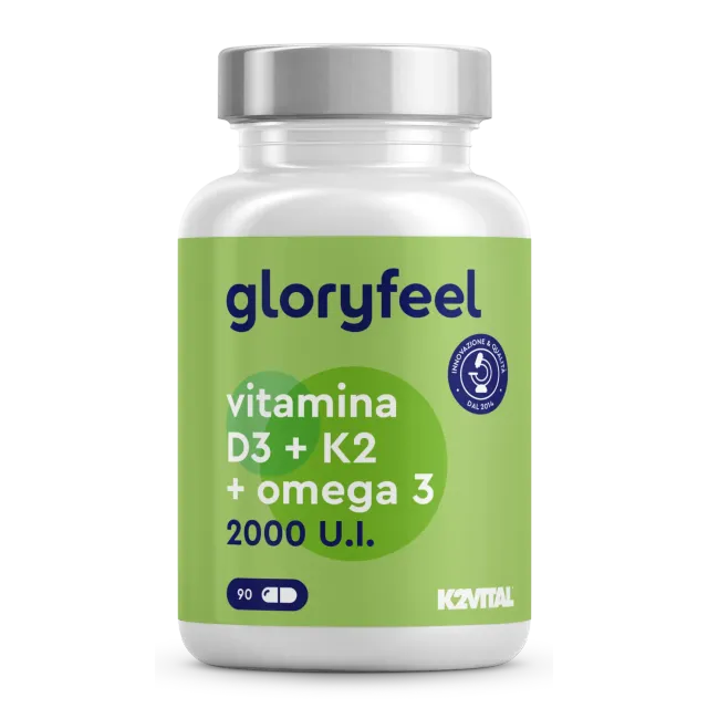 gloryfeel Vitamina D3 K2 Omega 3 capsule 90 softgel EPA DHA