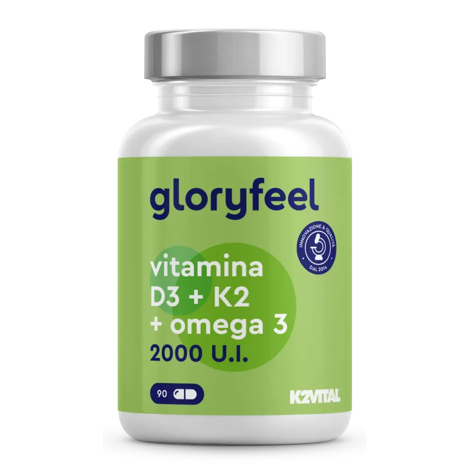 gloryfeel Vitamina D3 K2 Omega 3 capsule 90 softgel EPA DHA