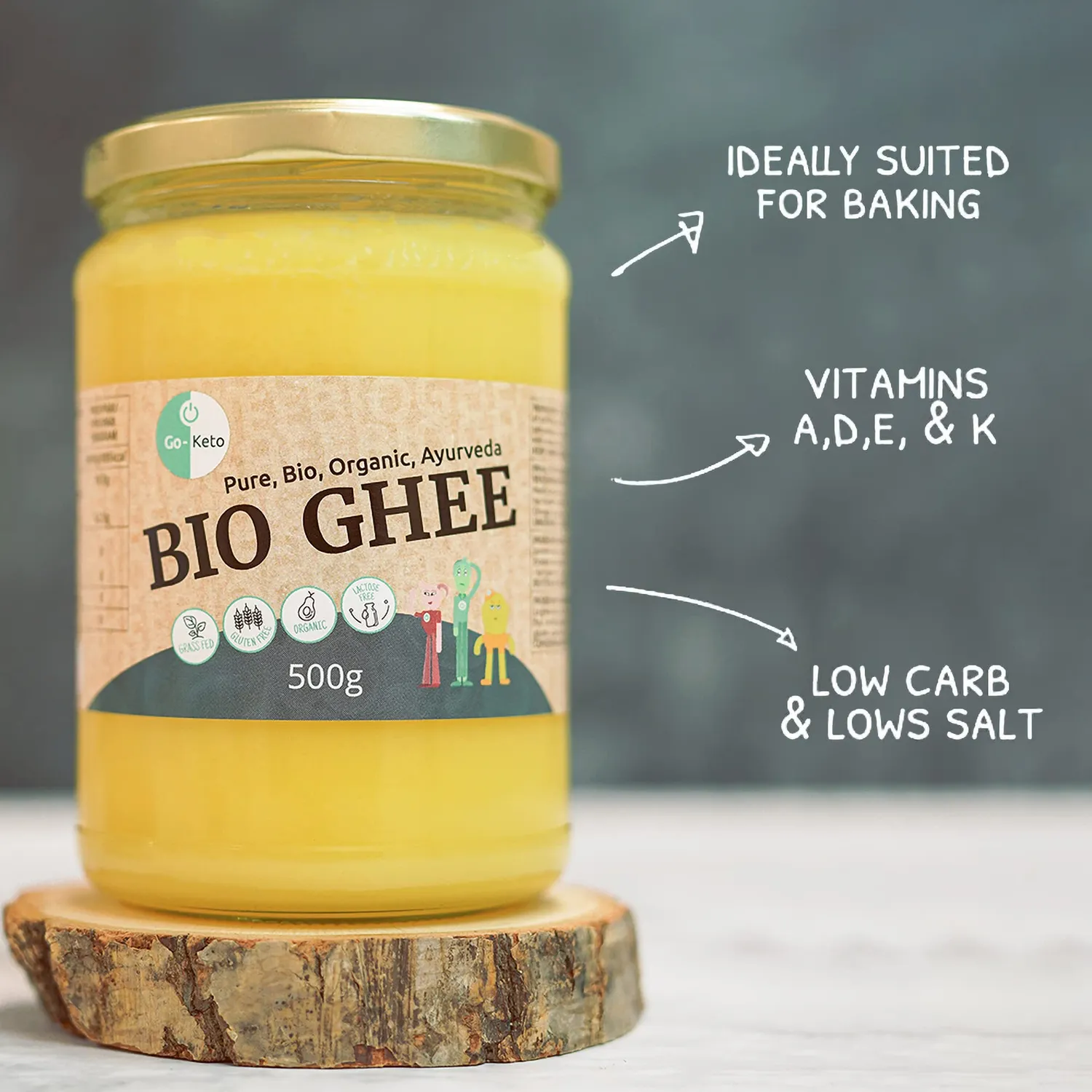 Go-Keto Bio Ghee burro chiarificato 500g senza lattosio