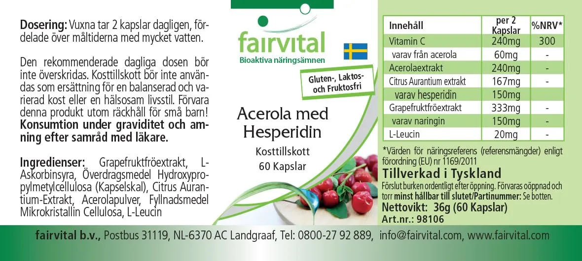 Fairvital Acerola Esperidina capsule 60 pz con vitamina C
