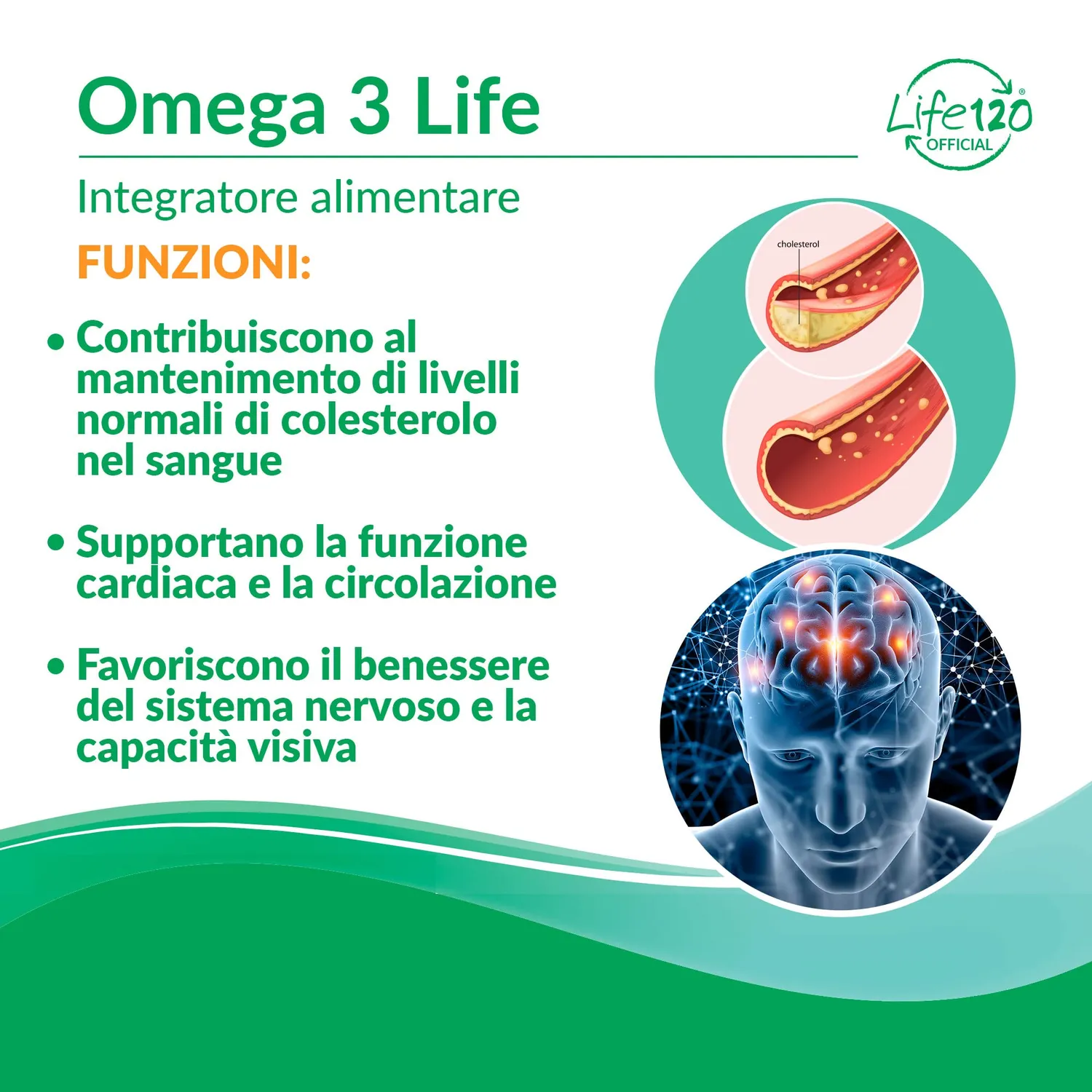Life 120 Omega 3 Life integratore 120 perle EPA DHA