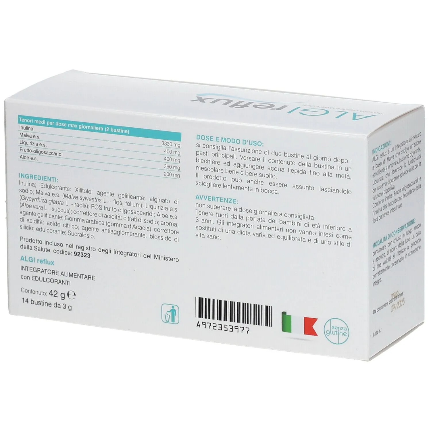 Algilife Algireflux Bustine Reflusso Aloe Malva