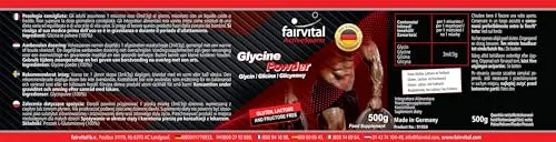 Fairvital Glicina Polvere Vegana 500 g pura senza additivi
