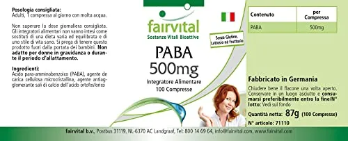 Fairvital PABA 500 mg compresse 100 compresse vegane