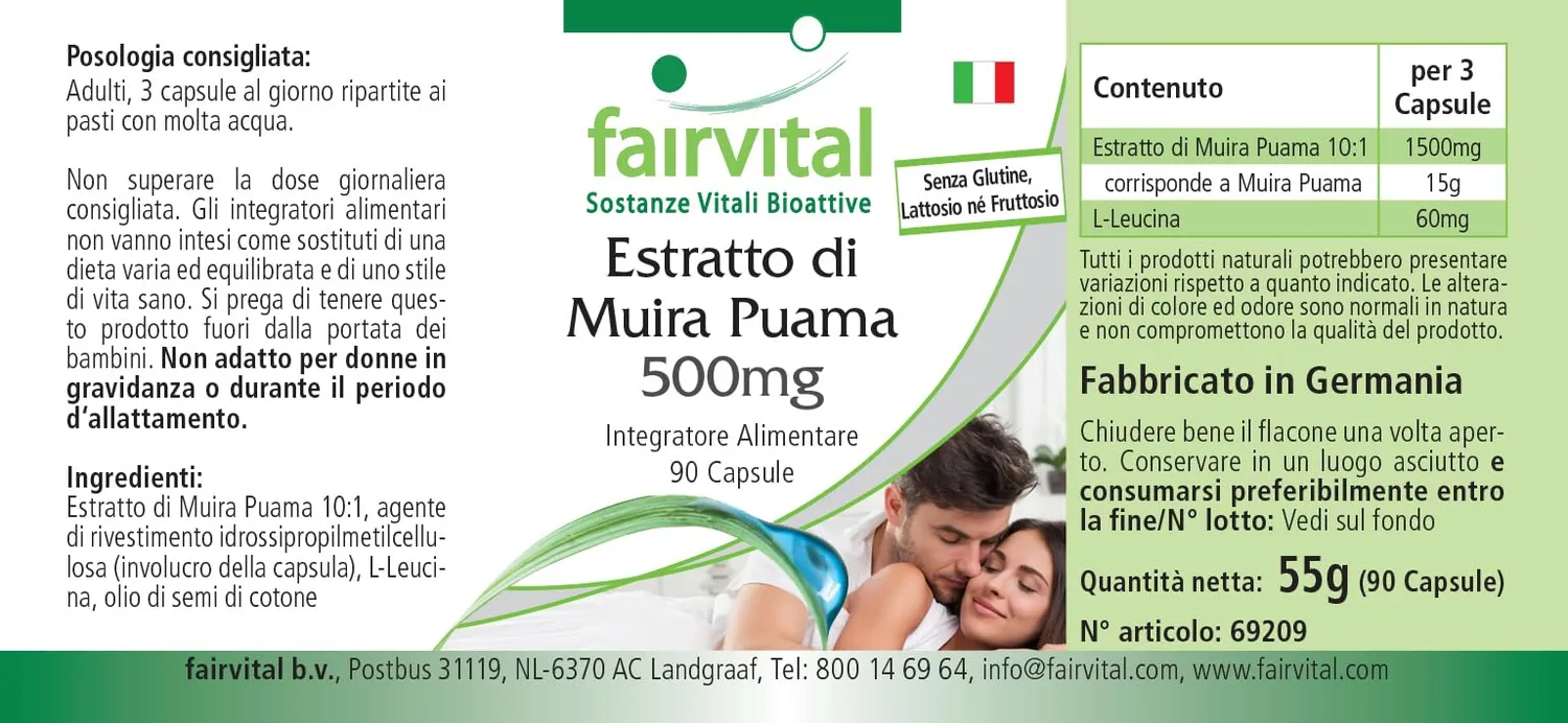 Fairvital Muira Puama 500 mg capsule 90 pz estratto 10:1