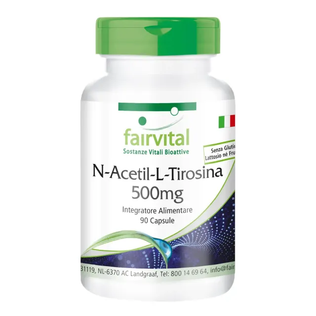 Fairvital N-acetil-L-tirosina 500 mg capsule 90 pezzi alto dosaggio