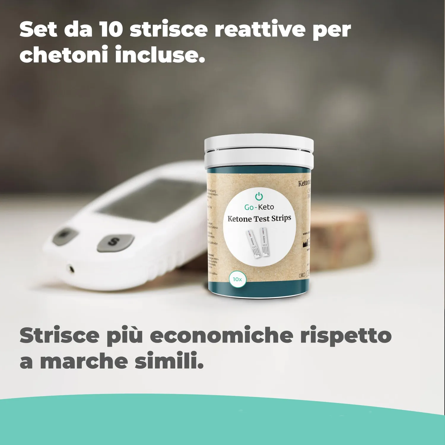 Go-Keto Misuratore Chetoni sangue starter set 10 strisce