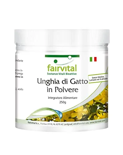 Fairvital Unghia di Gatto 1500mg polvere 250g con vitamina C