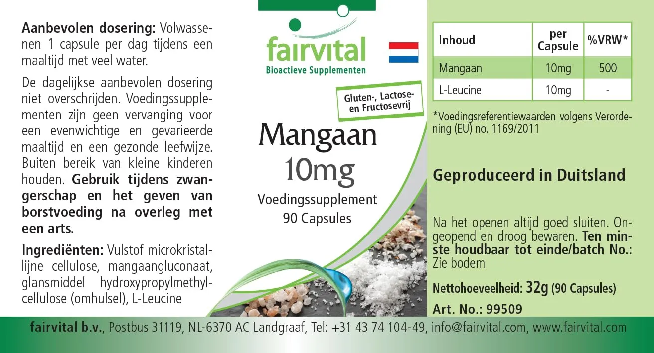 Fairvital Manganese 10 mg capsule 90 capsule vegane dosaggio alto