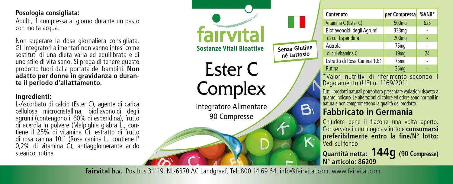 Fairvital Ester C 500 mg compresse 90 pezzi tamponata