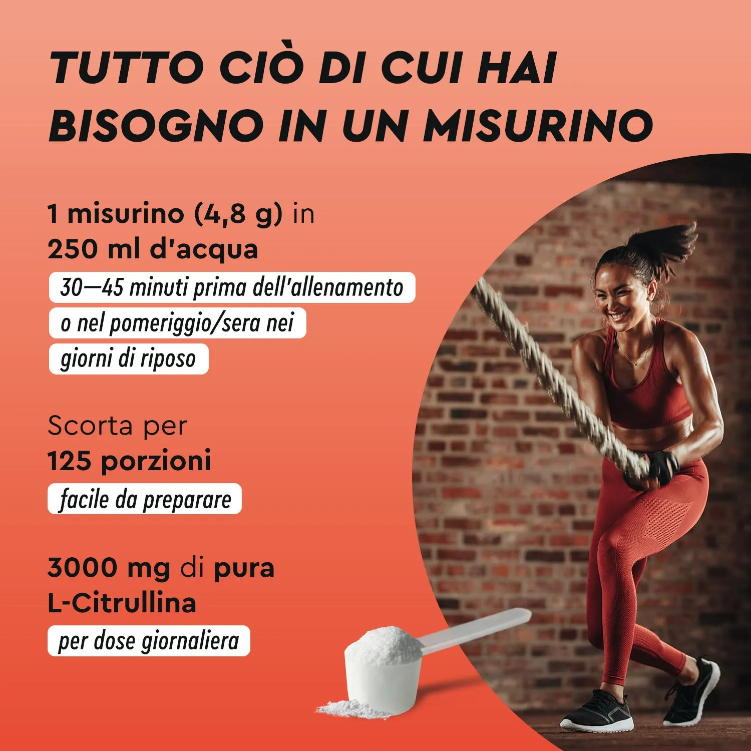 gloryfeel L-Citrullina in Polvere Malato senza glutine