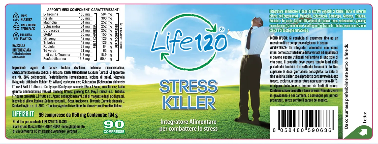 Life 120 Stress Killer integratore 90 compresse adattogeno