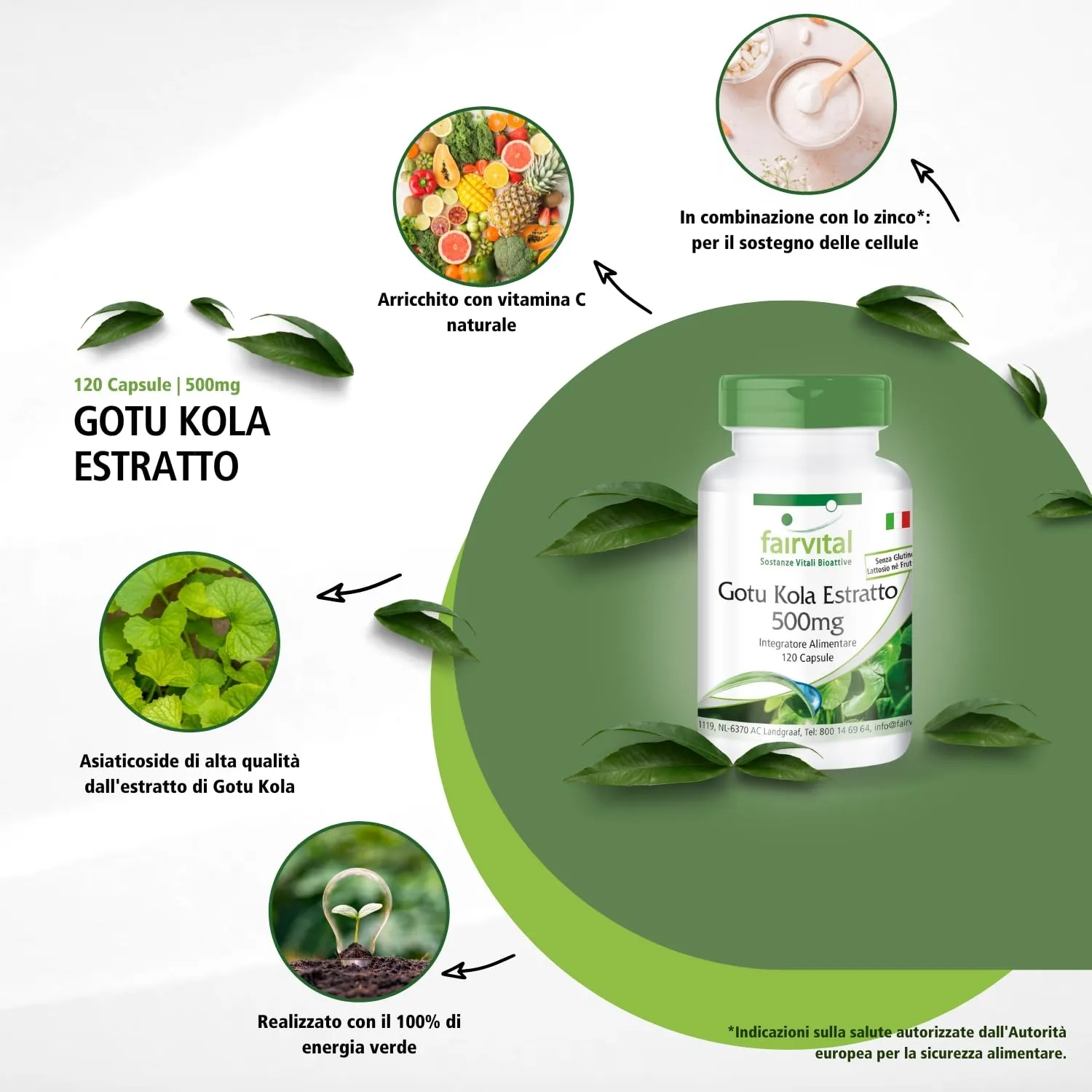 Fairvital Centella Asiatica Capsule 120 pz Alto Dosaggio