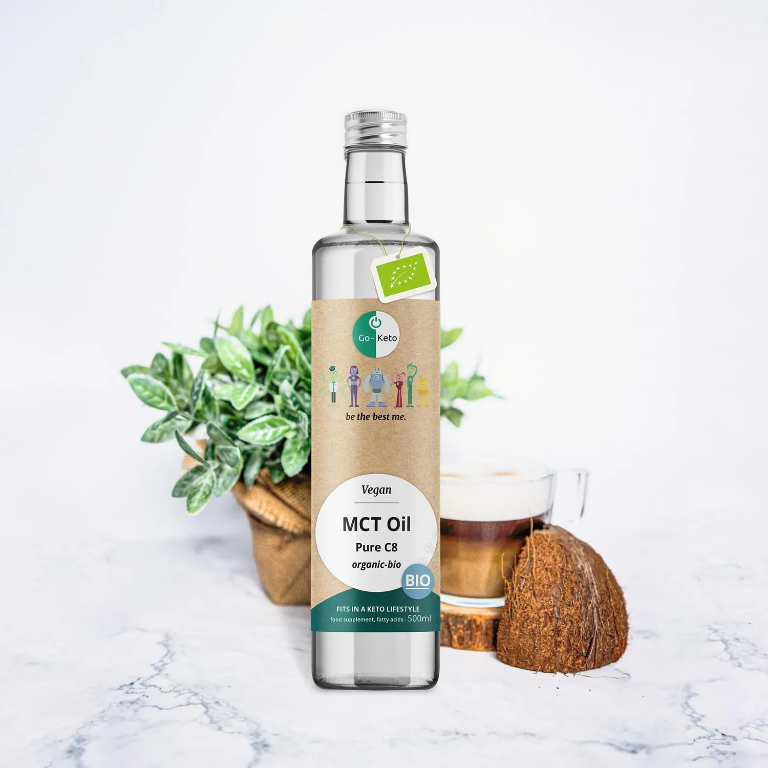 Go-Keto Olio MCT C8 Bio 500 ml Cocco Keto Vegano