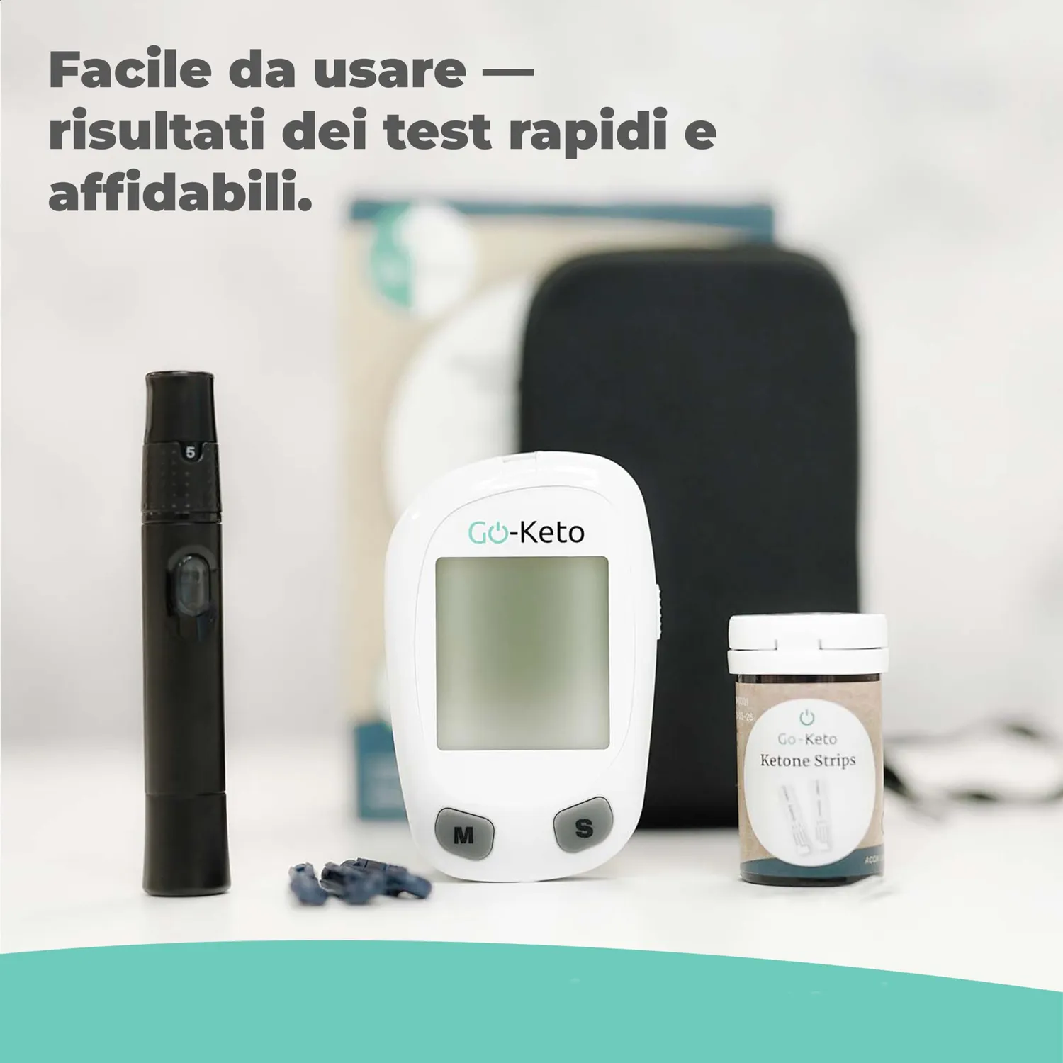 Go-Keto Misuratore Chetoni sangue starter set 10 strisce