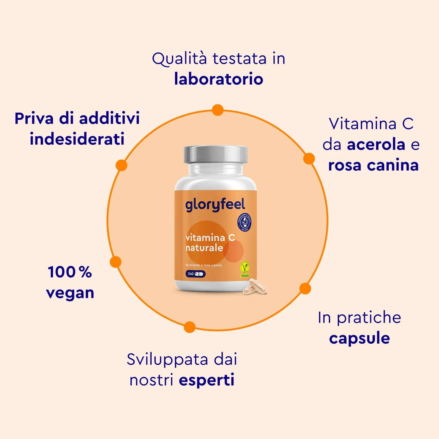 gloryfeel Vitamina C Naturale capsule acerola stanchezza