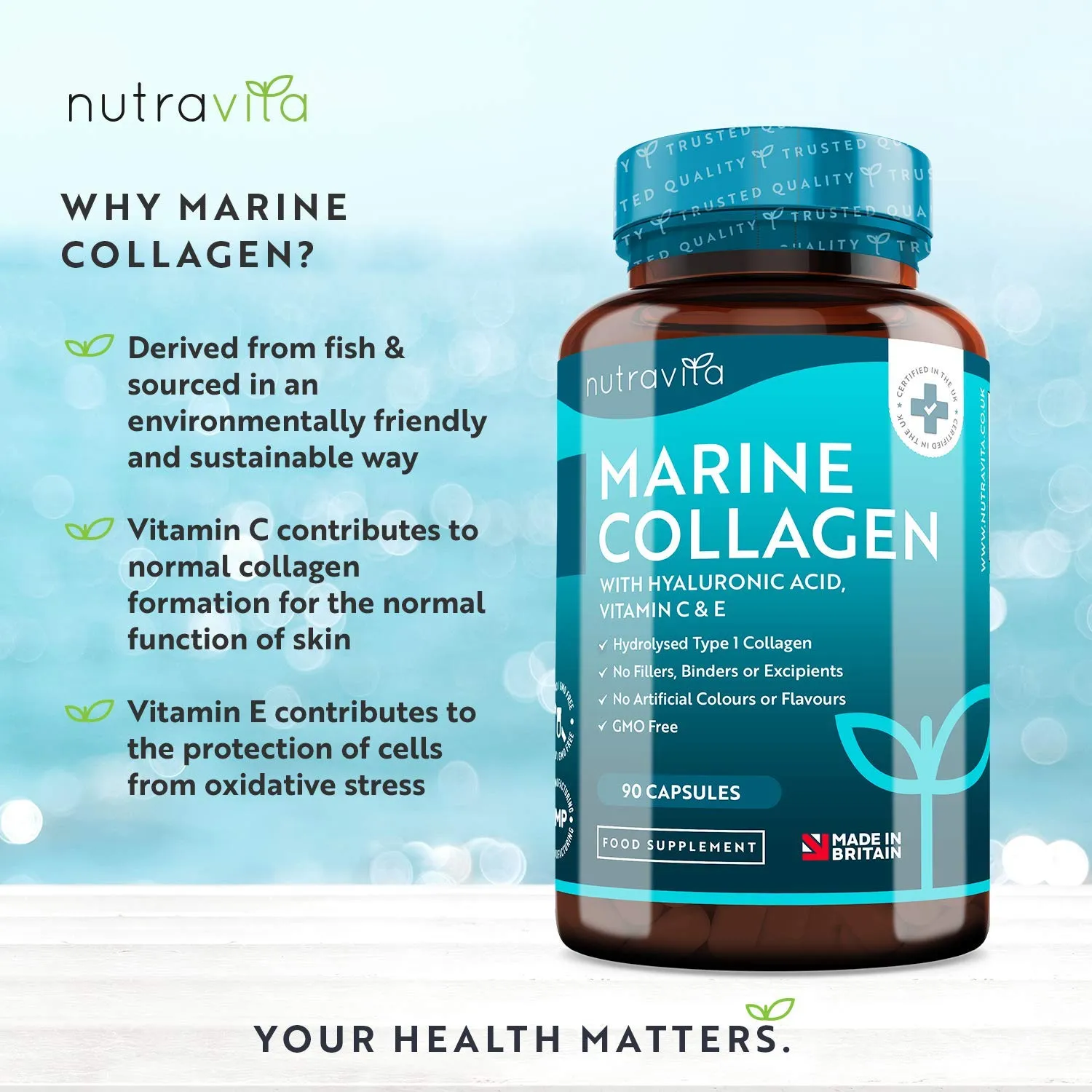 Nutravita Collagene Marino 1000mg 90 capsule pelle
