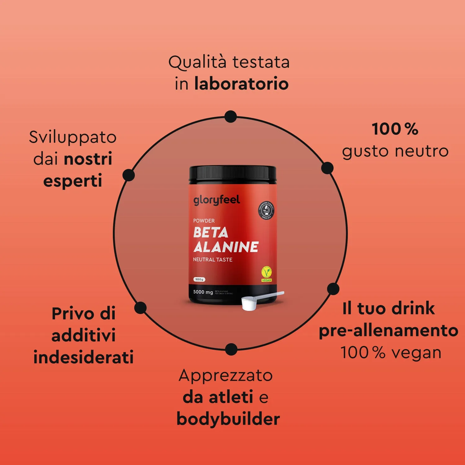gloryfeel Beta Alanina pura capsule sport senza lattosio