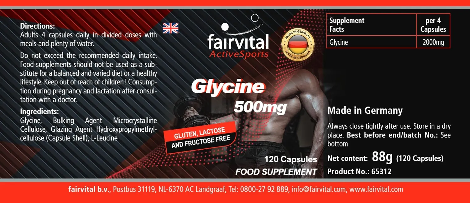 fairvital Glicina 500 mg capsule 120 capsule vegane alto dosaggio