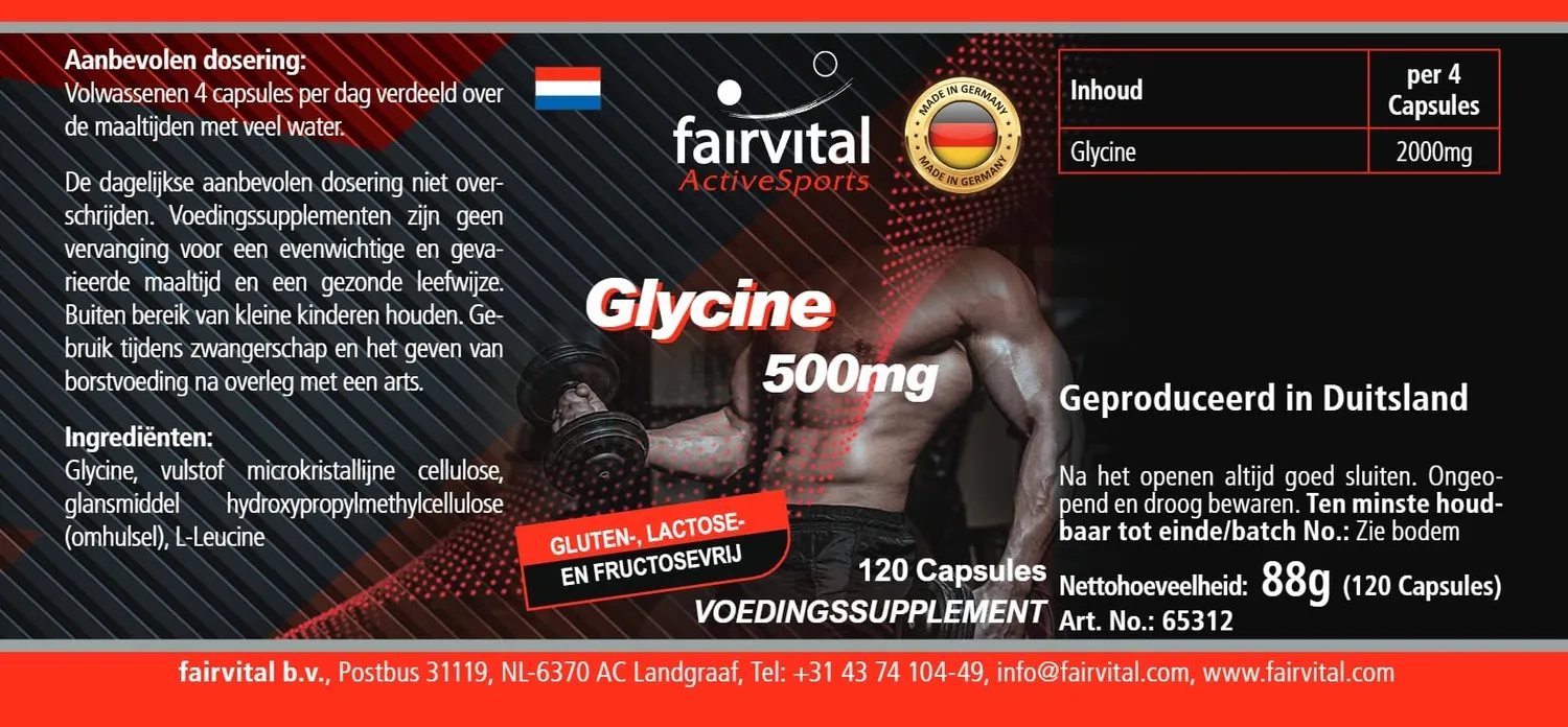 fairvital Glicina 500 mg capsule 120 capsule vegane alto dosaggio