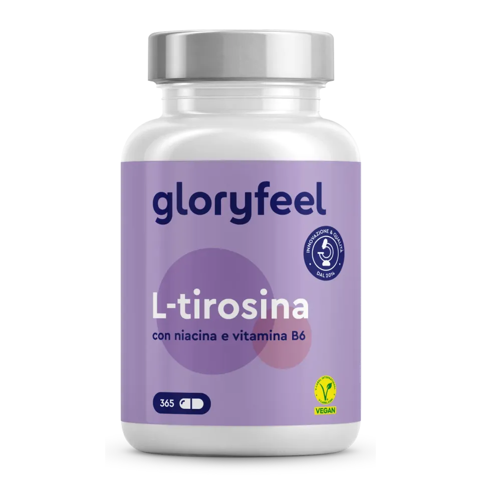 gloryfeel L-Tirosina Capsule 365pz focus B3 B12 vegan